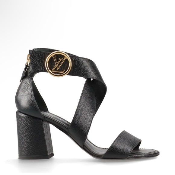 Authentic Louis Vuitton Calfskin Horizon Black Heel Sandals 36/ US6 - Picture 5 of 16